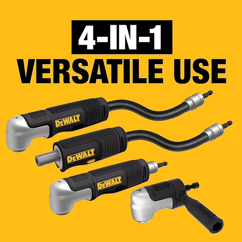 DEWALT DWAMRASETFT FLEXTORQ Right Angle Drill Adaptor 4-in-1 Compact High Hardness Soft Axis Power Tool Accessories