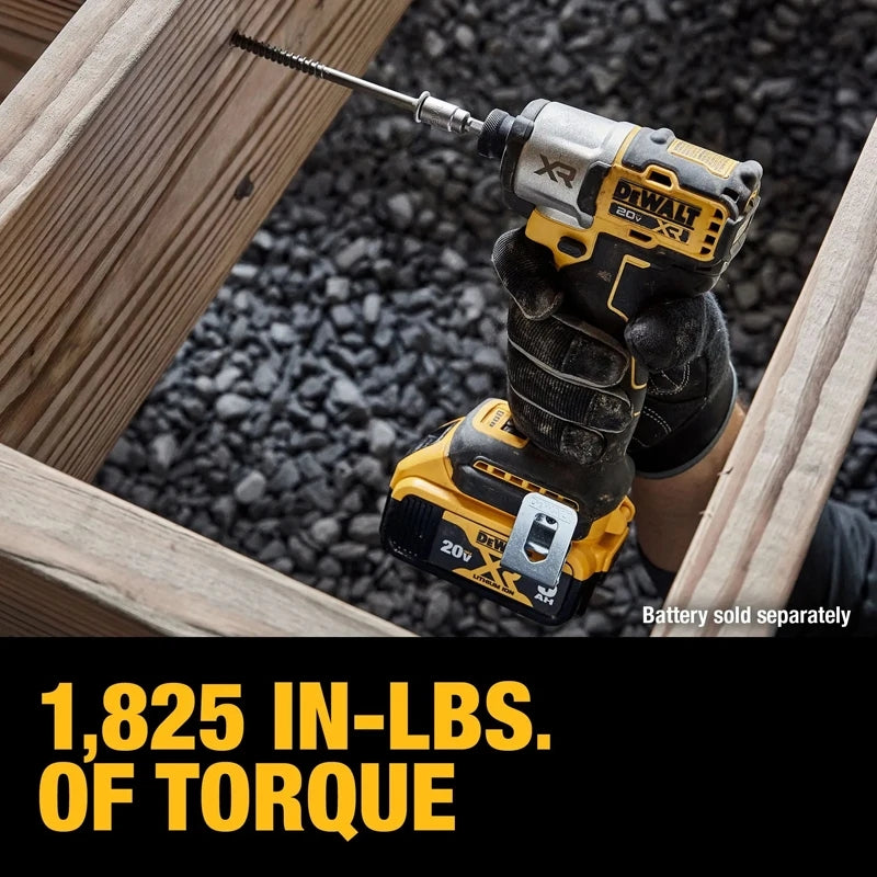 DEWALT DCF845 Impact Driver 20V XR 3-Speed 1/4in Cordless Brushless 1825 in-lbs Large Diameter Screw Electric Wrench Bare Tool
