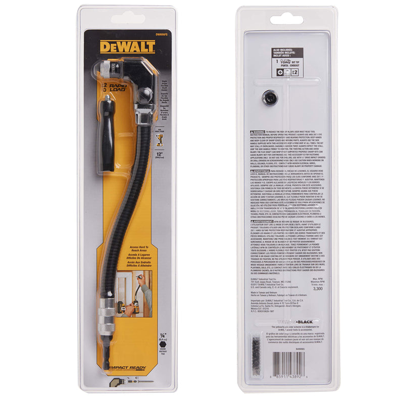 DEWALT DWARAFS-Z 300MM Flexible Hose Adapter Flexibility Elbow Connection Right Angle Flex Shaft Drill Universal Tool Parts