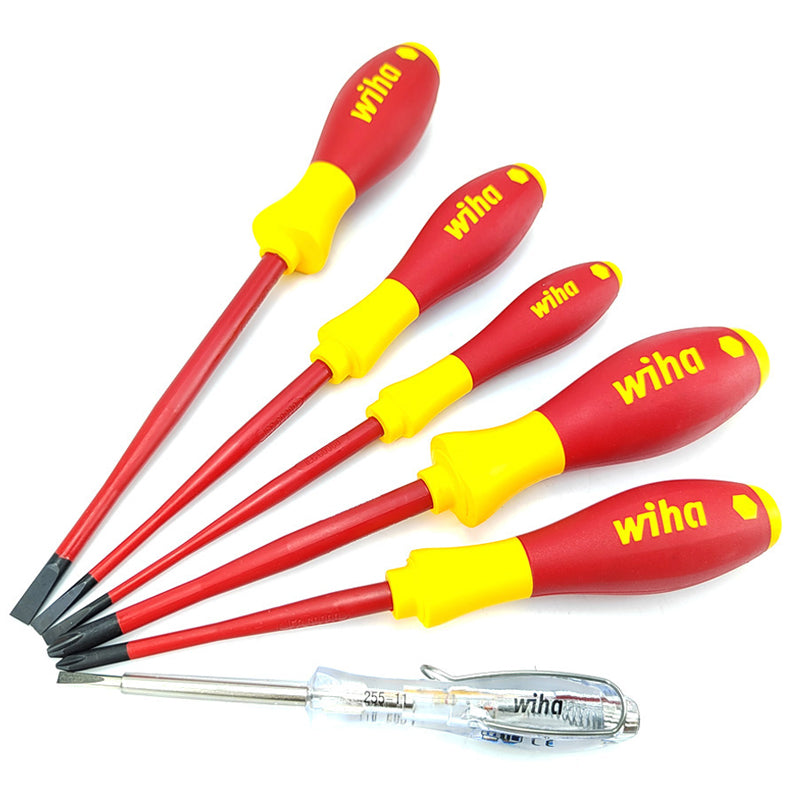Wiha 90012C Electrician Insulated Pliers Tool Set Steel Wire Diagonal Long Nose Pliers Screwdriver With Bag