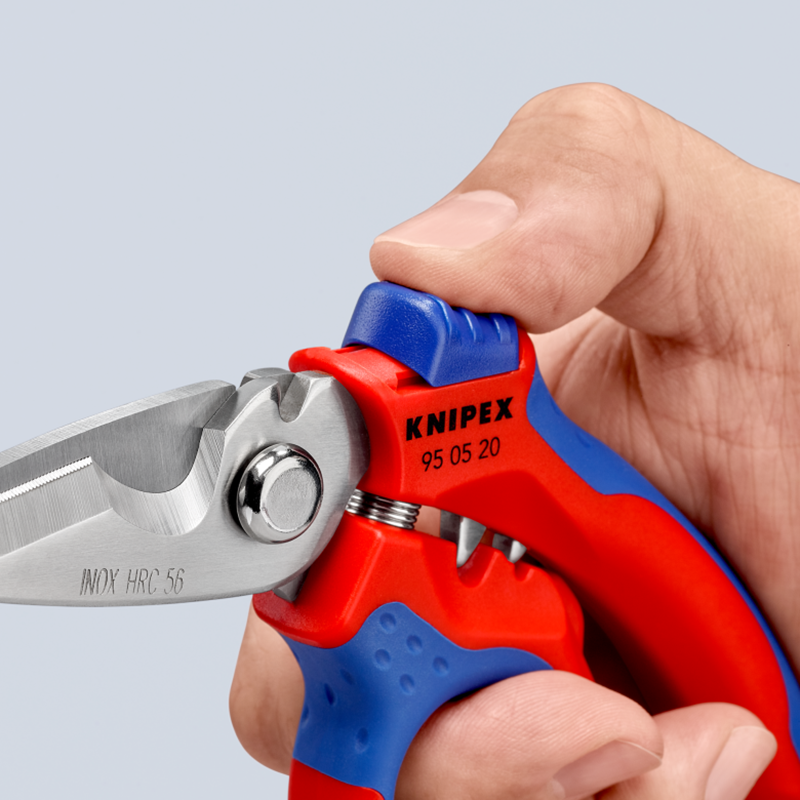 KNIPEX 95 05 20 SB Angled Electricians' Shears 6-1/4" Cable and Wire Rope Scissor 45°