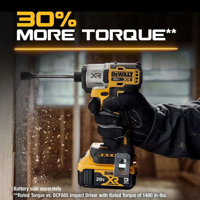 DEWALT DCF845 Impact Driver 20V XR 3-Speed 1/4in Cordless Brushless 1825 in-lbs Large Diameter Screw Electric Wrench Bare Tool