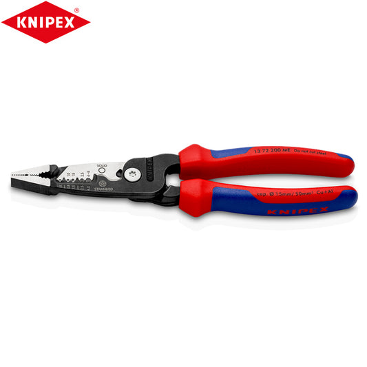 KNIPEX 13 72 200 ME Multifunctional Electrician Pliers Easy Cutting Of Copper And Aluminium Cables Easy To Operate And Get Start