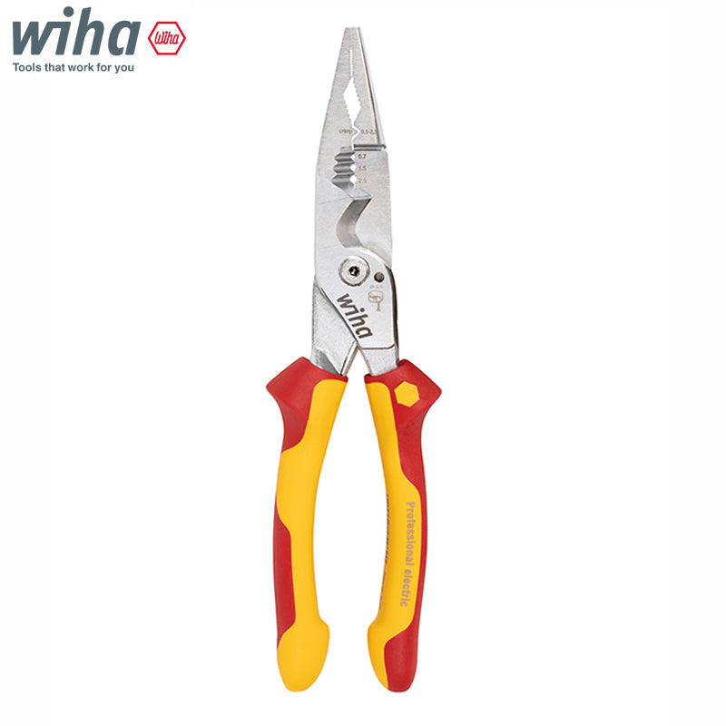 Wiha 45489 8-in-1 Multifunctional Electrician Pliers Insulated 1000V VDE Sharp Mouthed Wire Stripping Crimping Plier 45705