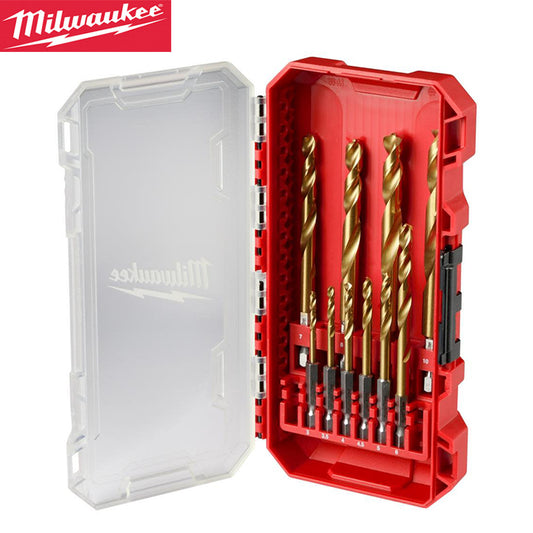 Milwaukee 48-89-4859 10-Piece Metric Titanium SHOCKWAVE Red Helix Drill Bit Kit