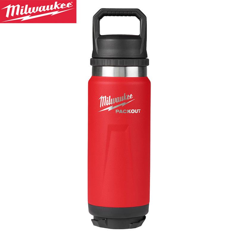 Milwaukee 48-22-8396R PACKOUT 24oz Insulated Bottle with Chug Lid - Red