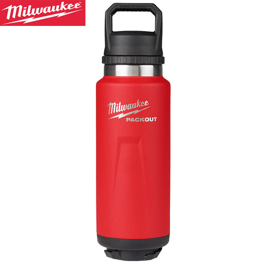 Milwaukee 48-22-8397R PACKOUT 36oz Insulated Bottle with Chug Lid - Red