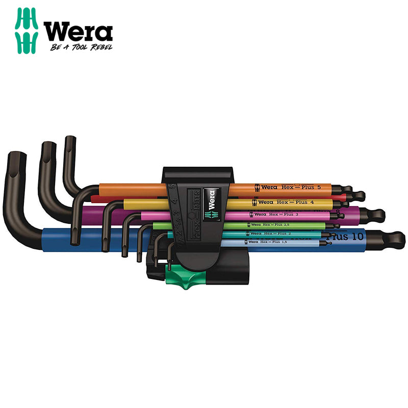 WERA Tools 05073593001 950 SPKL/9 SM N SB Long Arm Hex Key Set 9 Pieces Multicolour L-Key Set