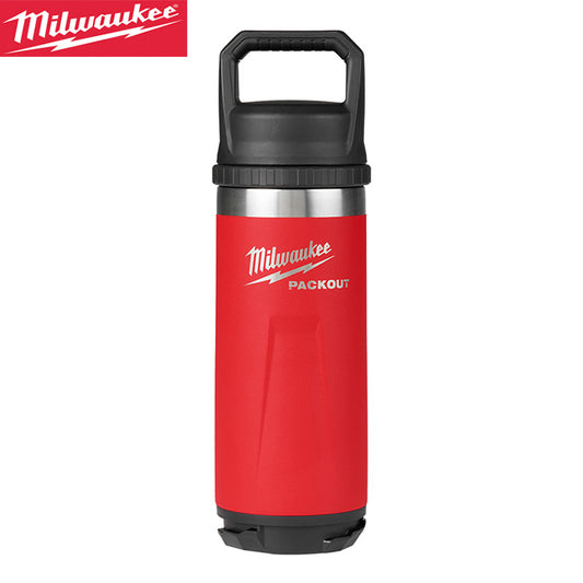 Milwaukee 48-22-8382R PACKOUT 18oz Insulated Bottle with Chug Lid - Red