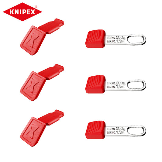 KNIPEX 00 63 06 TCR TetheredTool Clips + ColorCode Clips Red 3 Pieces Each