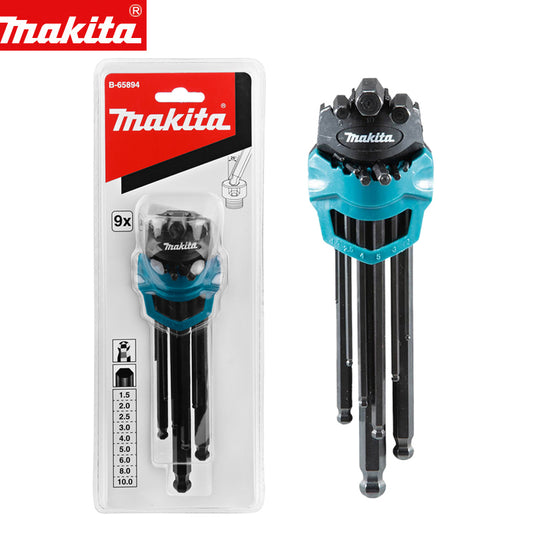 Makita B-65894 9Piece Hex Key Wrench Set 1.5-10mm Hexagonal Wrench Set L-shaped Extension