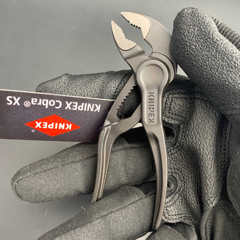 KNIPEX 87 00 100 Cobra XS Mini Alicate de bomba de água de 4 polegadas Alicate de tubo de grau de precisão com uma mão 11 posições de ajuste rápido