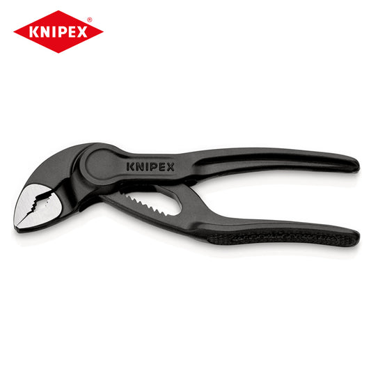 KNIPEX 87 00 100 Cobra XS Mini Alicate de bomba de água de 4 polegadas Alicate de tubo de grau de precisão com uma mão 11 posições de ajuste rápido