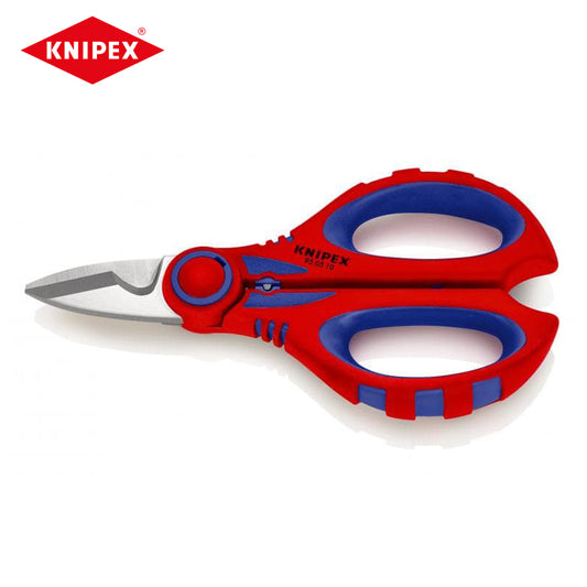 KNIPEX 95 05 10 SB Electricians' Shears Multi-Purpose Stainless Steel Scissors Cable Cut Multi-function Micro-Toothing Shear