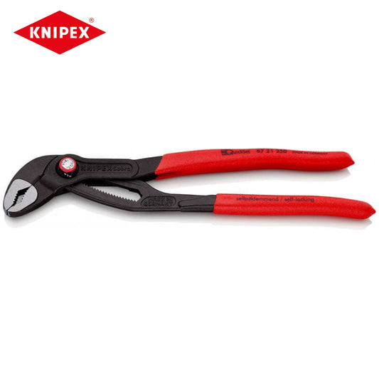 KNIPEX 87 21 250 Cobra Quick Set Water Pump Pliers 10-Inch Self-lock No-Slip Chrome Vanadium Electric Steel Plier Adjustable