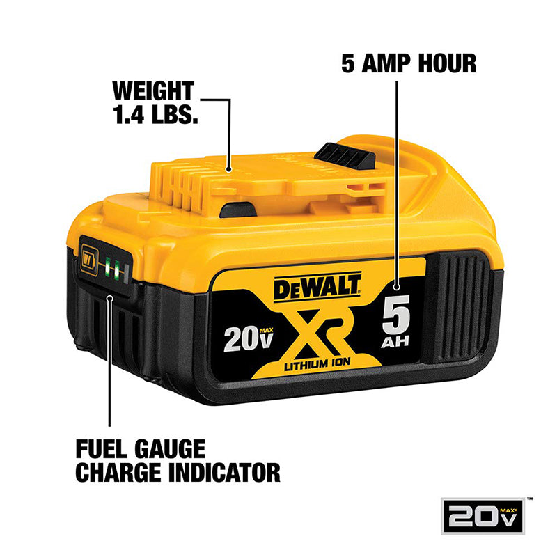 DEWALT DCB184 Genuine Original Lithium Battery 20V 5.0Ah XR Compact Rechargeable Battery DCB205