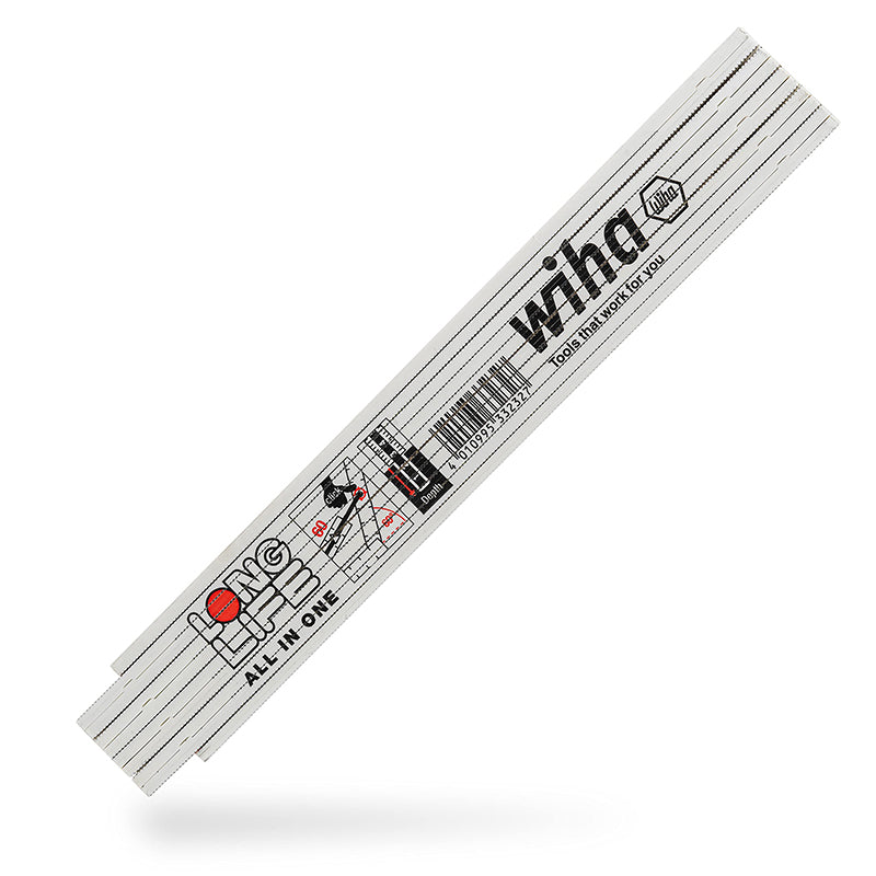 Wiha 33232 Folding Ruler Long Life Plus 2 m Plastic Metric All in One