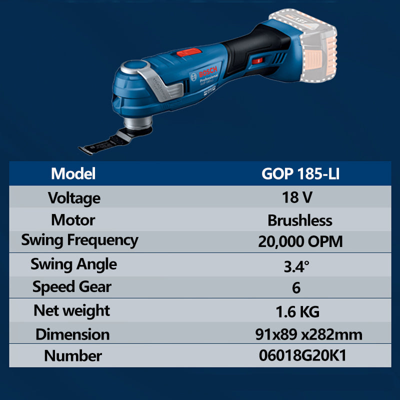 BOSCH GOP 185-Li Cordless Universal Treasure 18V Rechargeable Oscillating Steel Pipe and Wood Cutting Bare Machine