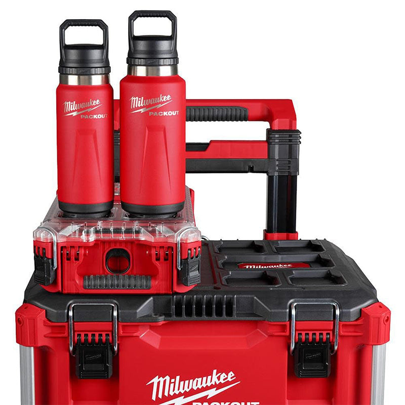 Milwaukee 48-22-8396R PACKOUT 24oz Insulated Bottle with Chug Lid - Red