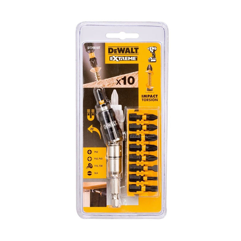 DEWALT DT70518 EXTREME Impact Torsion Bit Tip Holder & Screwdriving Bit Multifunctional Durable Tool Accessories Suit (10 pc)