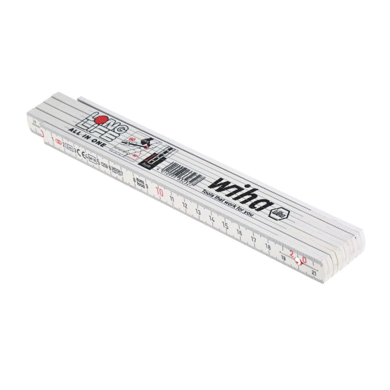 Wiha 33232 Folding Ruler Long Life Plus 2 m Plastic Metric All in One