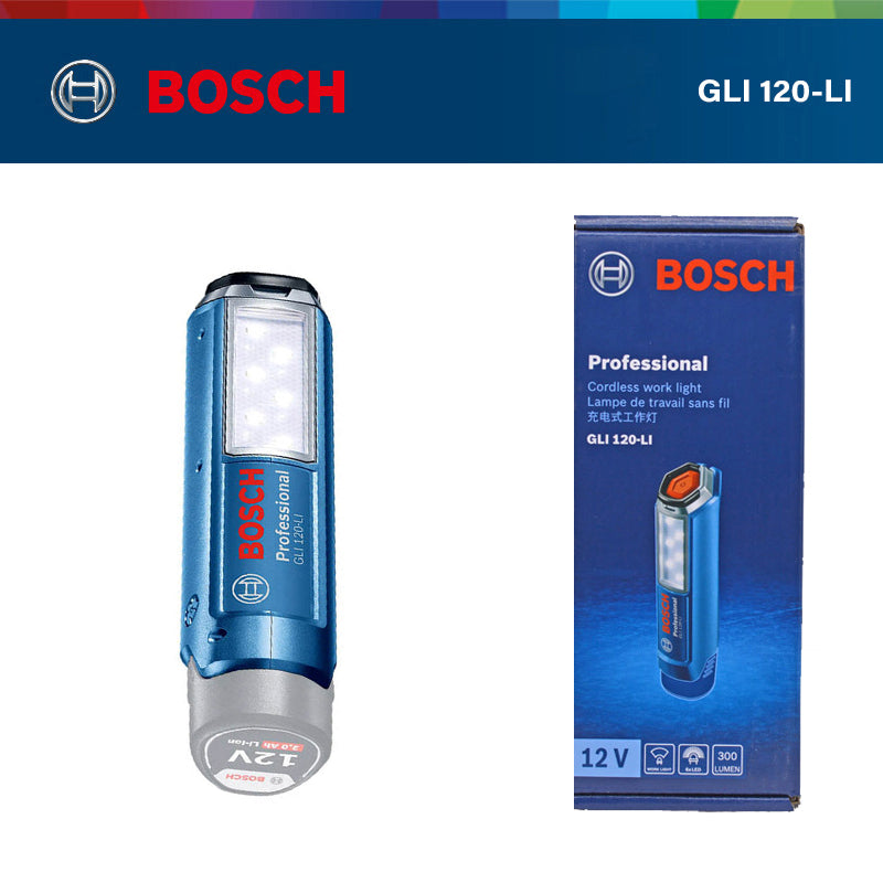 Bosch GLI 120-LI Work Light 12V Lithium Battery Torch Handheld LED 300Lumen Handheld Lighting Lamp Without Battery