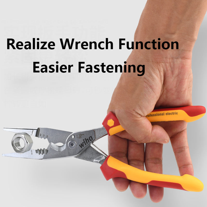 Wiha 45489 8-in-1 Multifunctional Electrician Pliers Insulated 1000V VDE Sharp Mouthed Wire Stripping Crimping Plier 45705